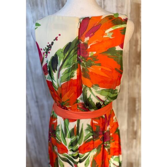Eliza J Tropical Floral Chiffon Maxi Dress - Size 4 - Picture 6 of 7